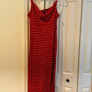 Anthropologies NWT RED POLKA DOT SLIIP DRESS
